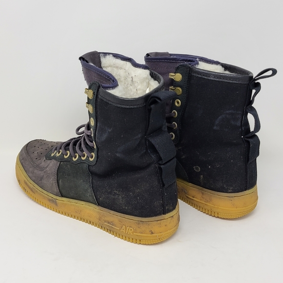 Nike SF AF1 Air Force One Sherpa Lined Boots Shoes Gray BV0130 001 size 9 PRM - Picture 4 of 11